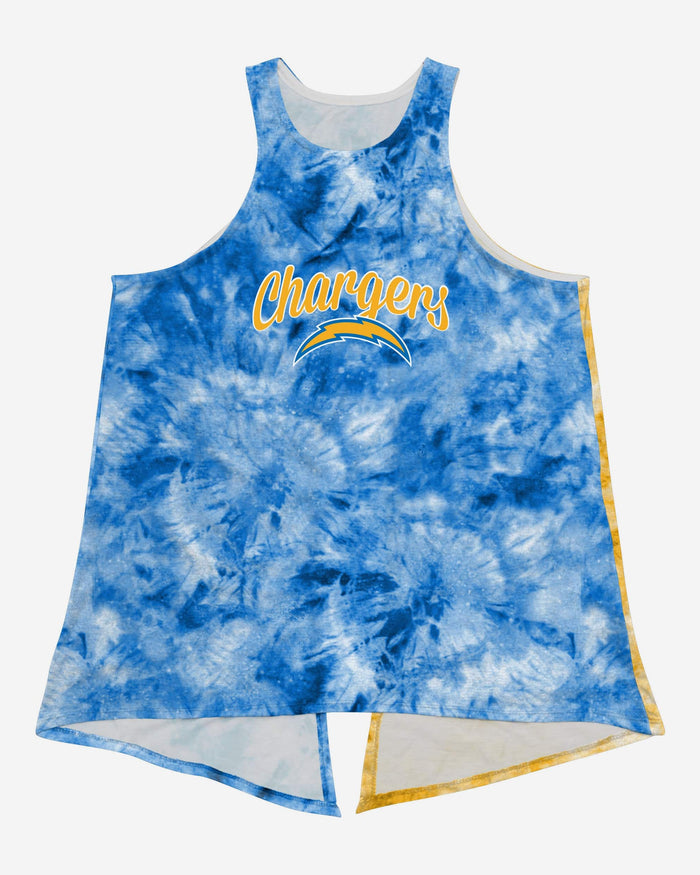 Los Angeles Chargers Womens Script Wordmark Tie-Dye Tie-Breaker Sleeveless Top FOCO - FOCO.com