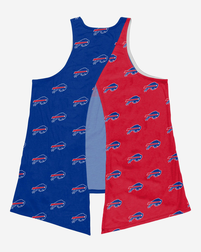 Buffalo Bills Womens Wordmark Mini Print Tie-Breaker Sleeveless Top FOCO - FOCO.com