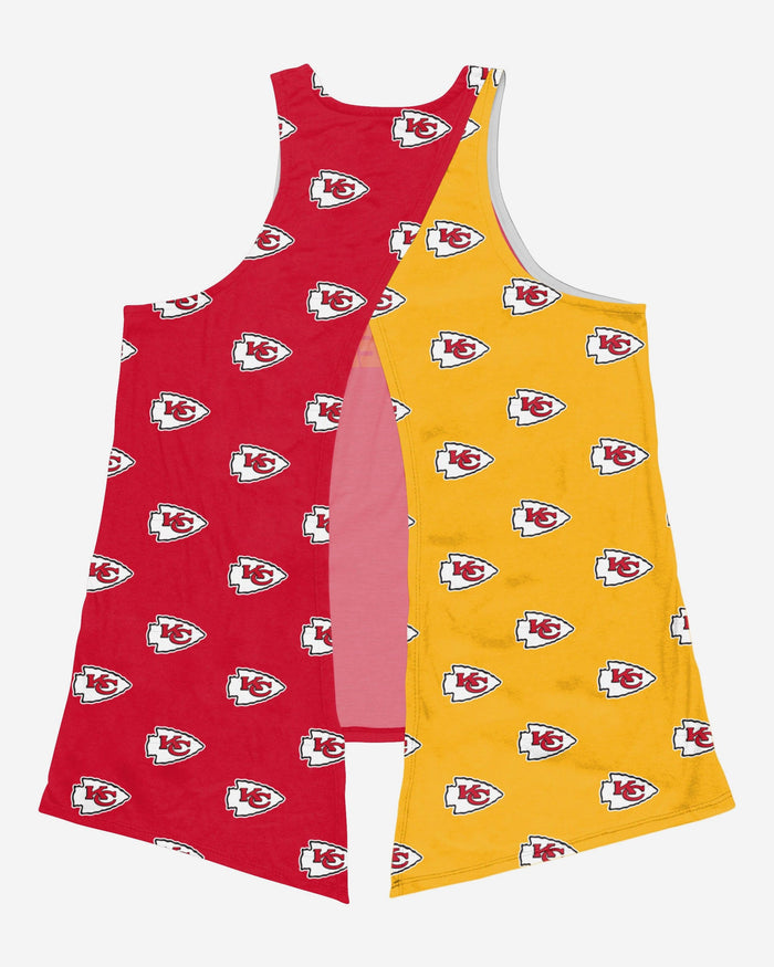 Kansas City Chiefs Womens Wordmark Mini Print Tie-Breaker Sleeveless Top FOCO - FOCO.com
