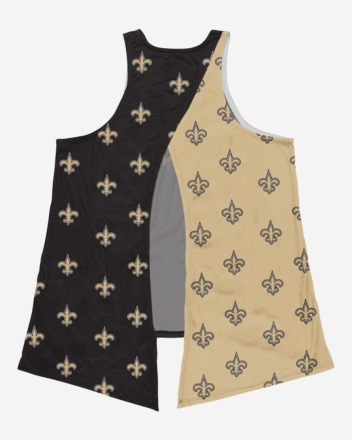 New Orleans Saints Womens Wordmark Mini Print Tie-Breaker Sleeveless Top FOCO - FOCO.com