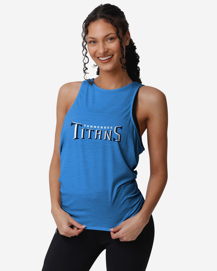 Tennessee Titans Womens Wordmark Mini Print Tie-Breaker Sleeveless Top FOCO - FOCO.com