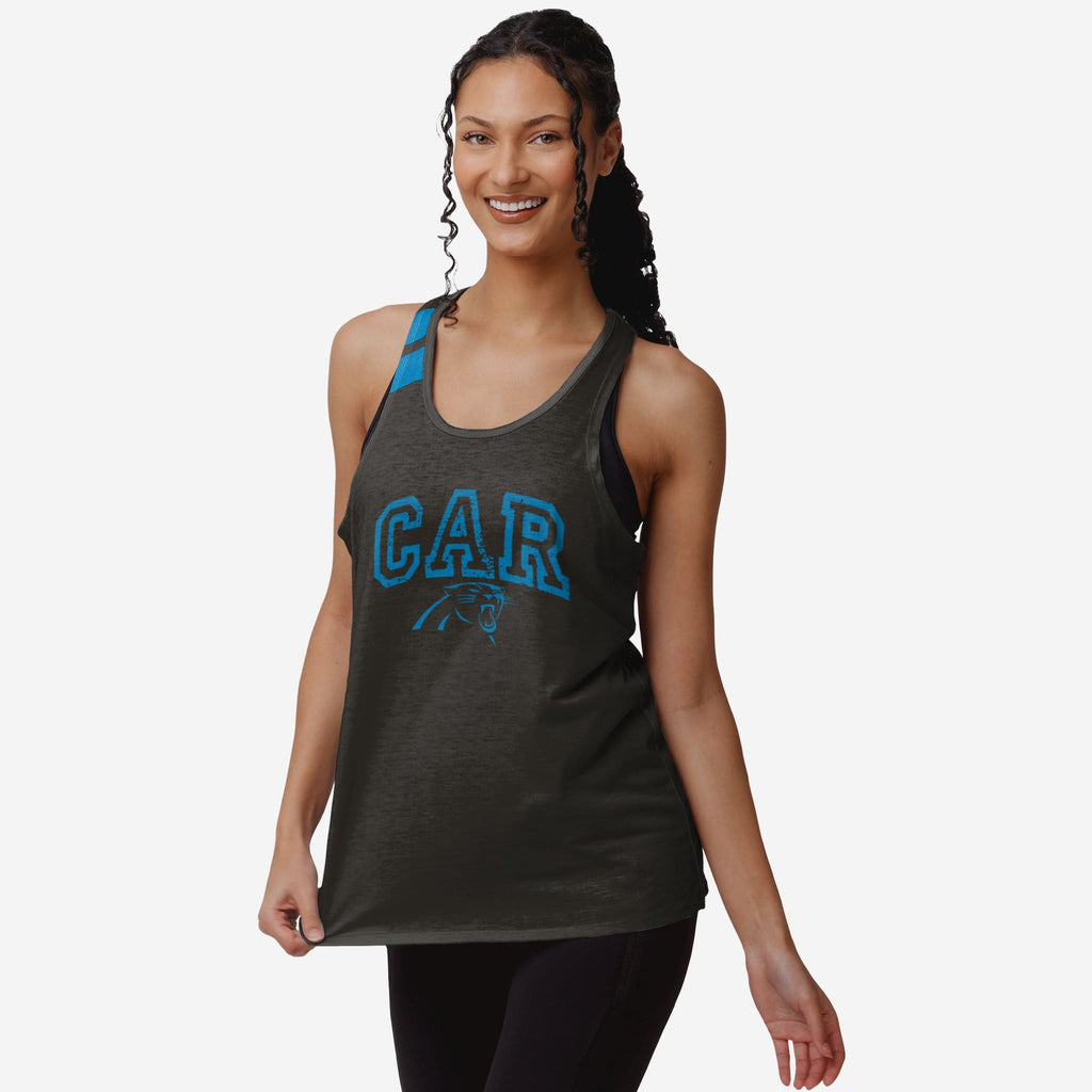 Carolina Panthers Womens Team Twist Sleeveless Top FOCO S - FOCO.com