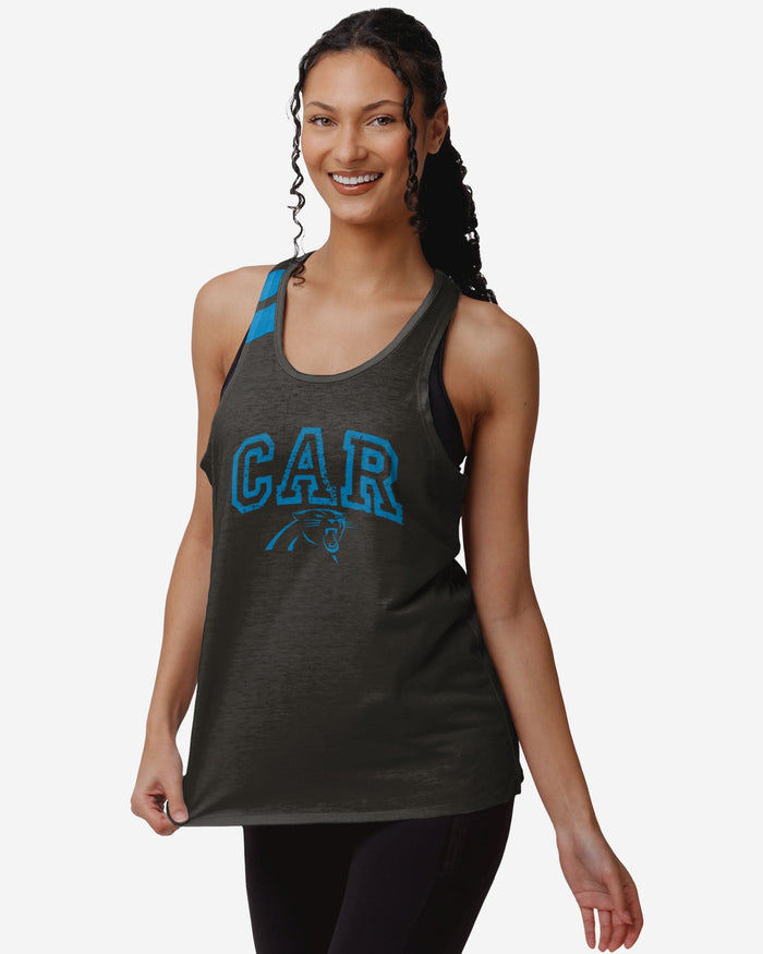 Carolina Panthers Womens Team Twist Sleeveless Top FOCO S - FOCO.com