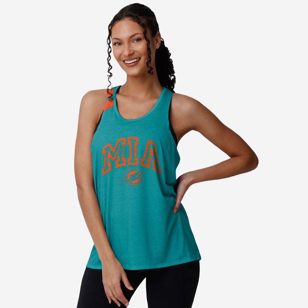 Miami Dolphins Womens Team Twist Sleeveless Top FOCO S - FOCO.com