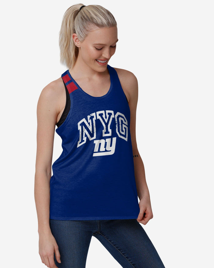 New York Giants Womens Team Twist Sleeveless Top FOCO S - FOCO.com