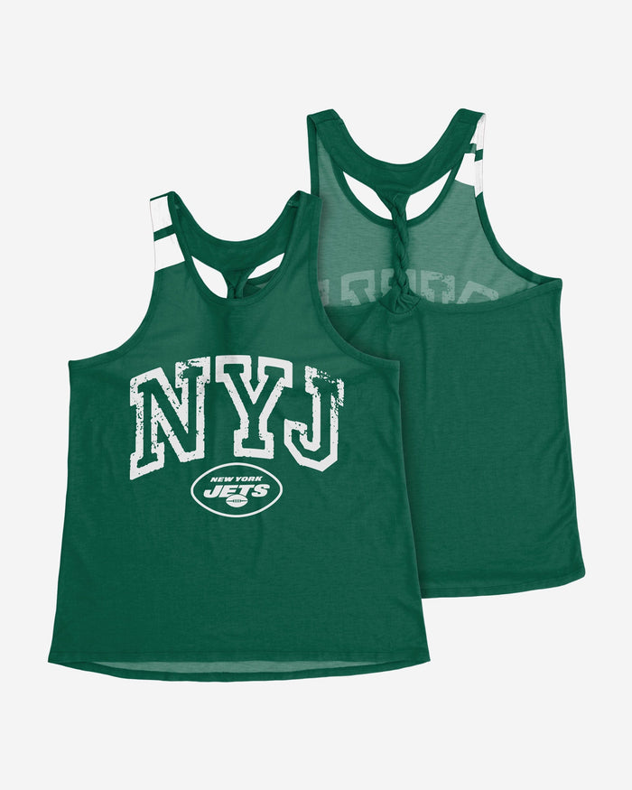 New York Jets Womens Team Twist Sleeveless Top FOCO - FOCO.com