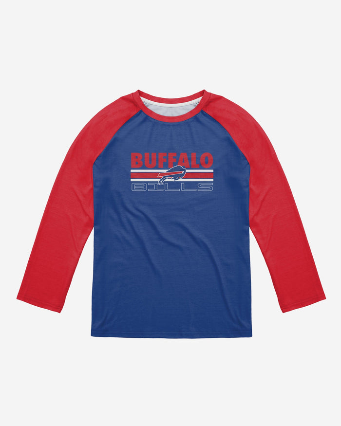 Buffalo Bills Colorblock Wordmark Raglan T-Shirt FOCO - FOCO.com