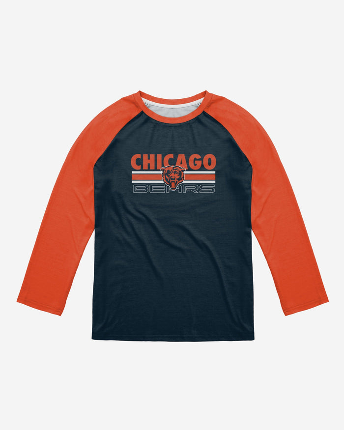 Chicago Bears Colorblock Wordmark Raglan T-Shirt FOCO - FOCO.com