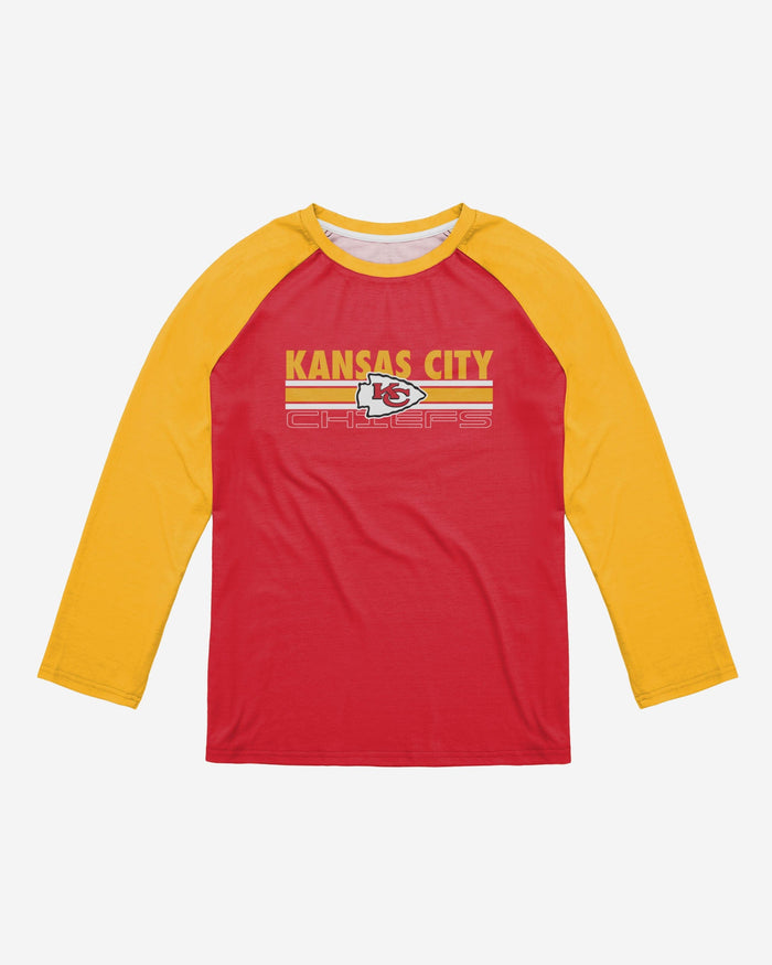 Kansas City Chiefs Colorblock Wordmark Raglan T-Shirt FOCO - FOCO.com