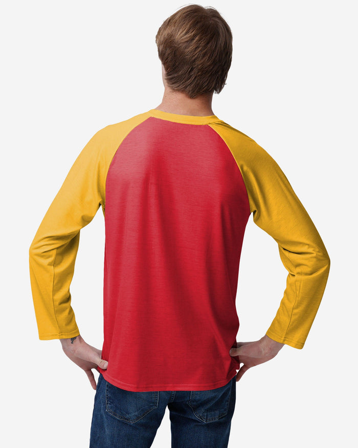 Kansas City Chiefs Colorblock Wordmark Raglan T-Shirt FOCO - FOCO.com