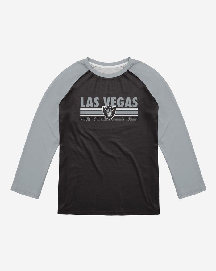 Las Vegas Raiders Colorblock Wordmark Raglan T-Shirt FOCO - FOCO.com