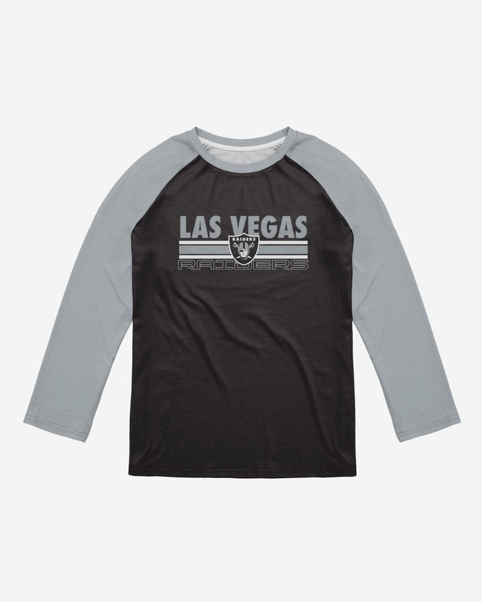 Las Vegas Raiders Colorblock Wordmark Raglan T-Shirt FOCO - FOCO.com