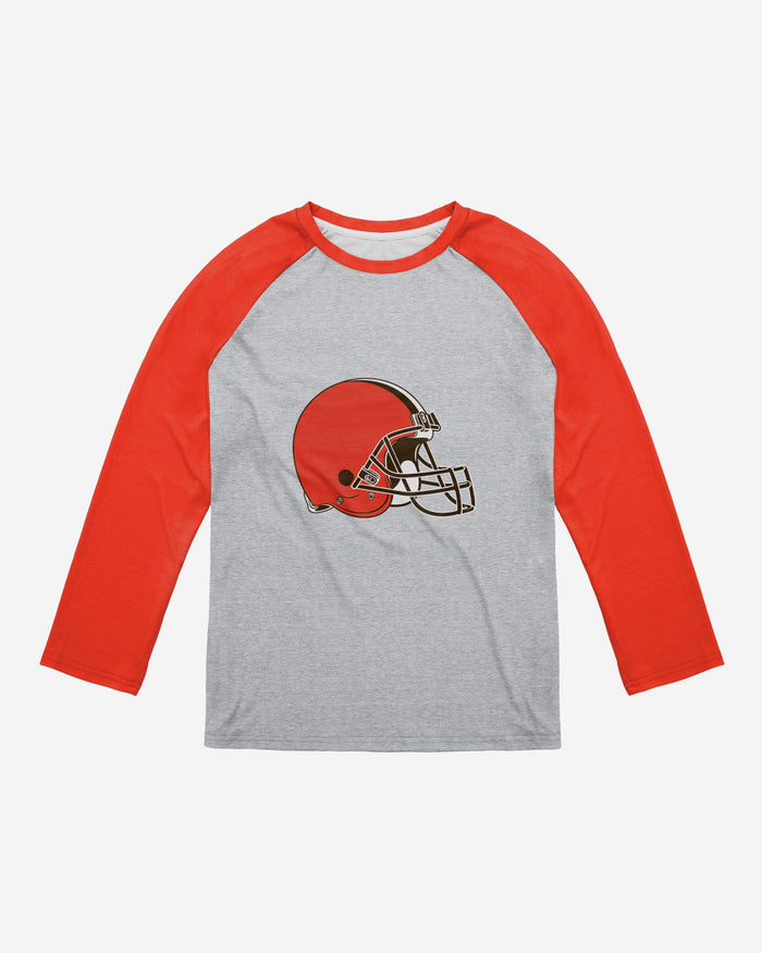 Cleveland Browns Gray Big Logo Raglan T-Shirt FOCO - FOCO.com