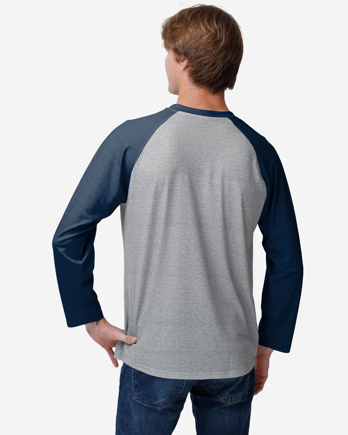 New England Patriots Gray Big Logo Raglan T-Shirt FOCO - FOCO.com