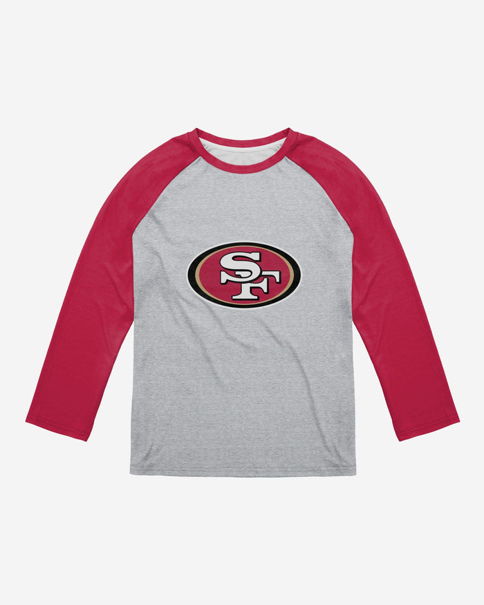 San Francisco 49ers Gray Big Logo Raglan T-Shirt FOCO - FOCO.com