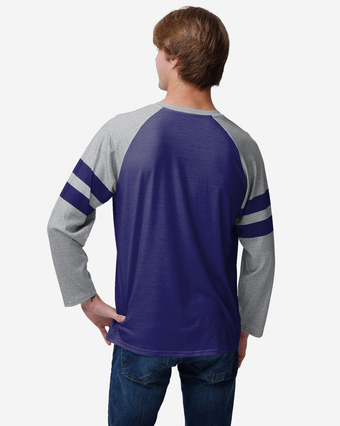 Baltimore Ravens Team Stripe Wordmark Raglan T-Shirt FOCO - FOCO.com