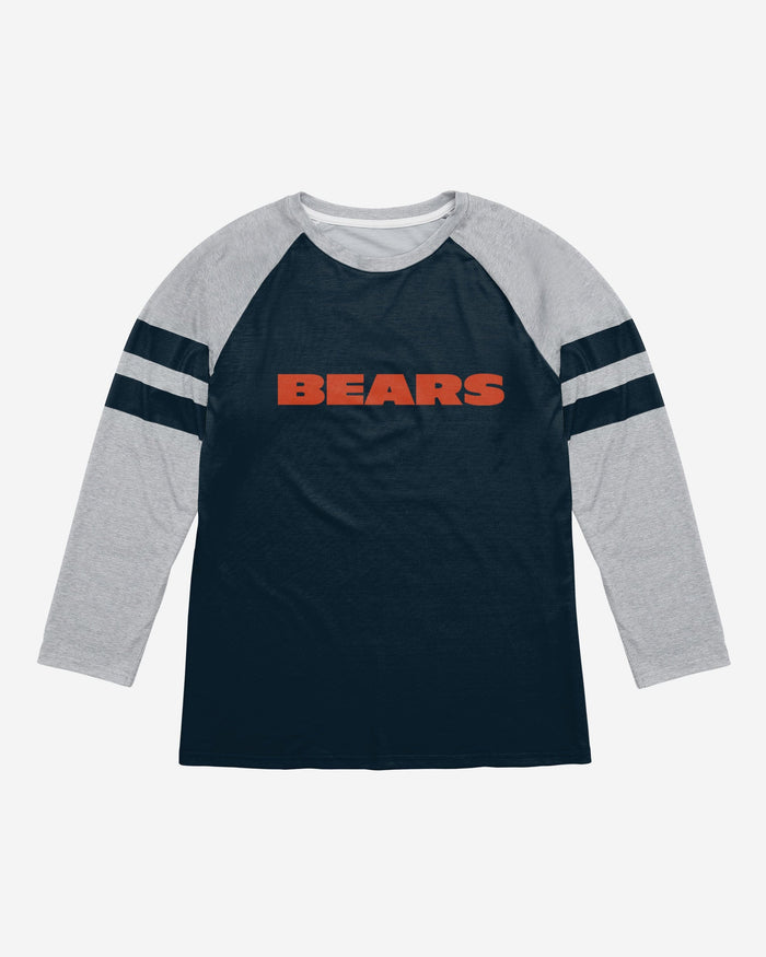 Chicago Bears Team Stripe Wordmark Raglan T-Shirt FOCO - FOCO.com