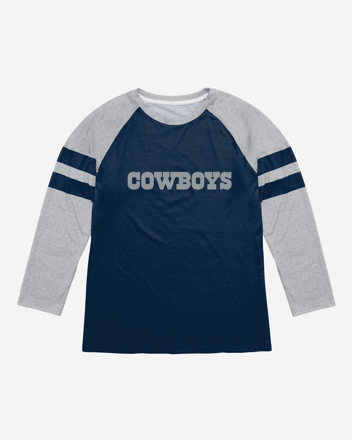 Dallas Cowboys Team Stripe Wordmark Raglan T-Shirt FOCO - FOCO.com