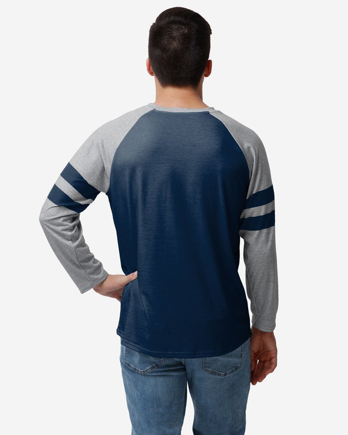 Dallas Cowboys Team Stripe Wordmark Raglan T-Shirt FOCO - FOCO.com