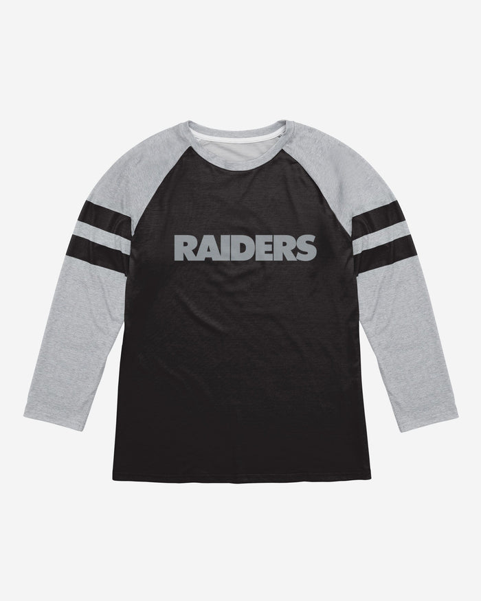 Las Vegas Raiders Team Stripe Wordmark Raglan T-Shirt FOCO - FOCO.com