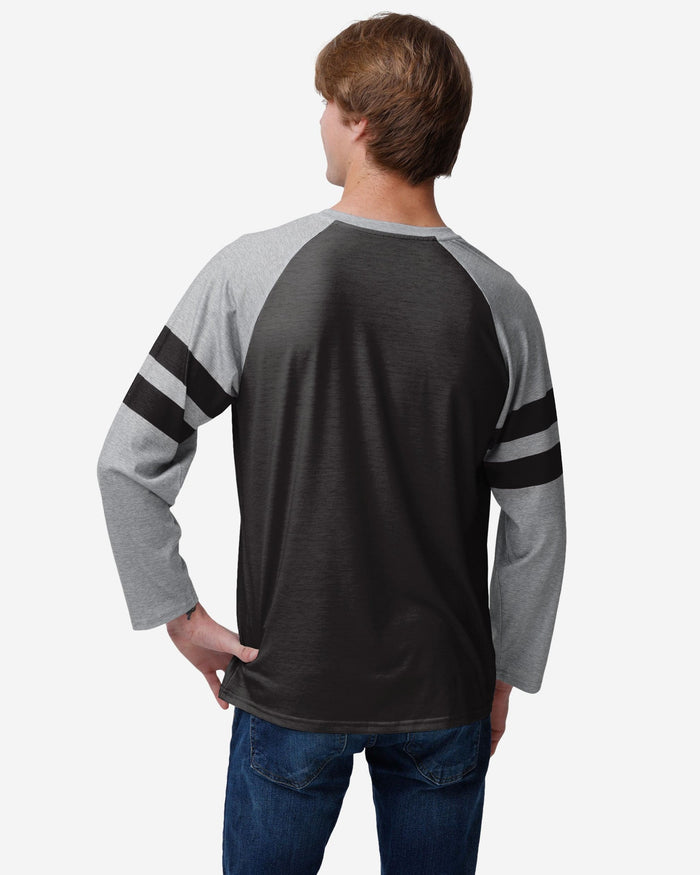 Las Vegas Raiders Team Stripe Wordmark Raglan T-Shirt FOCO - FOCO.com