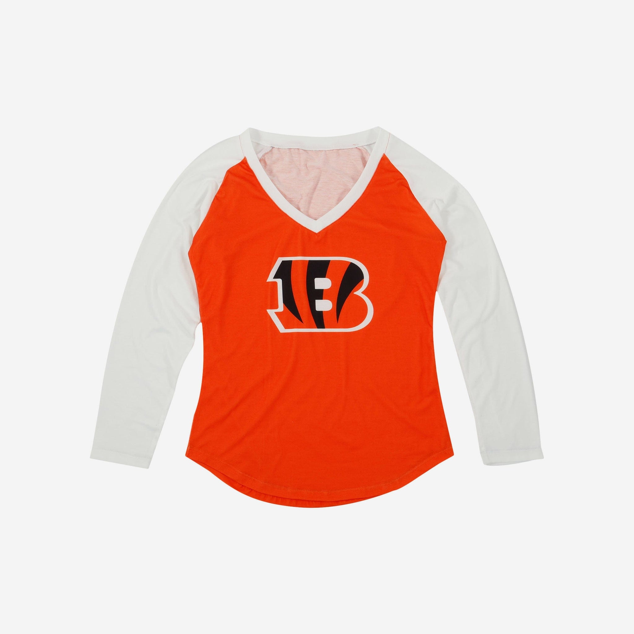 FOCO Cincinnati Bengals NFL Womens Big Logo Solid Raglan Shirt