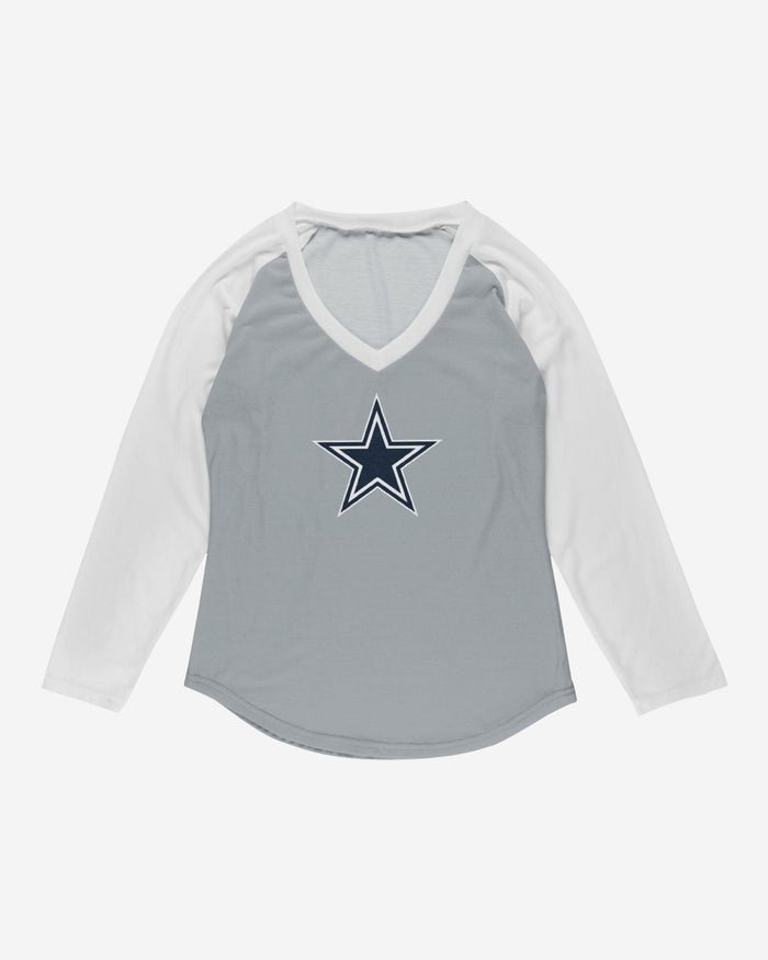 Dallas Cowboys Womens Big Logo Solid Raglan T-Shirt FOCO - FOCO.com