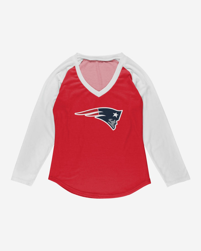 New England Patriots Womens Big Logo Solid Raglan T-Shirt FOCO - FOCO.com