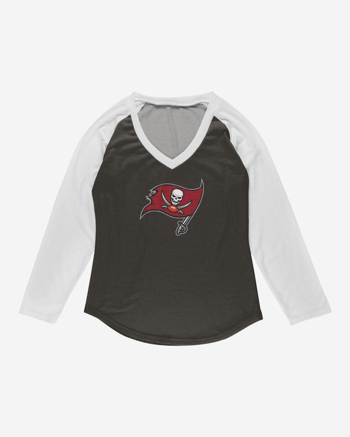 Tampa Bay Buccaneers Womens Big Logo Solid Raglan T-Shirt FOCO - FOCO.com