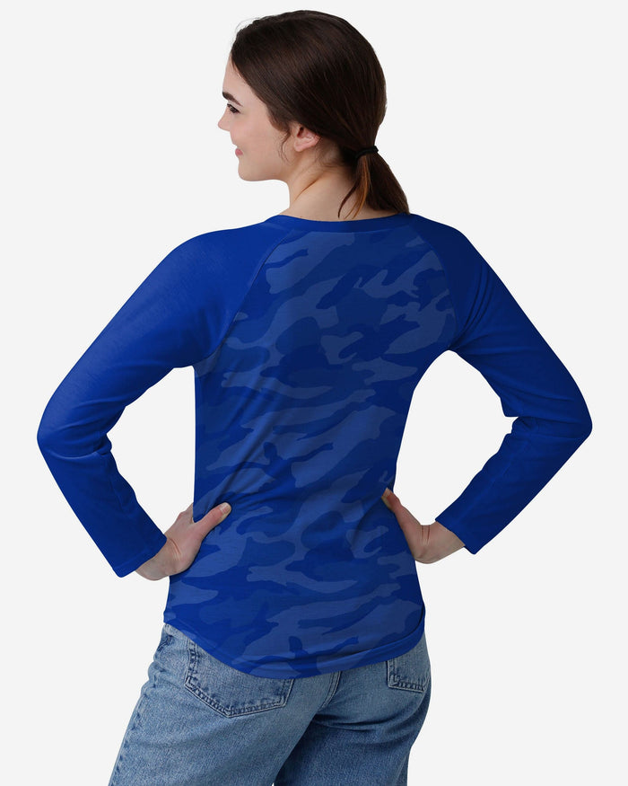 Buffalo Bills Womens Wordmark Tonal Camo Raglan T-Shirt FOCO - FOCO.com