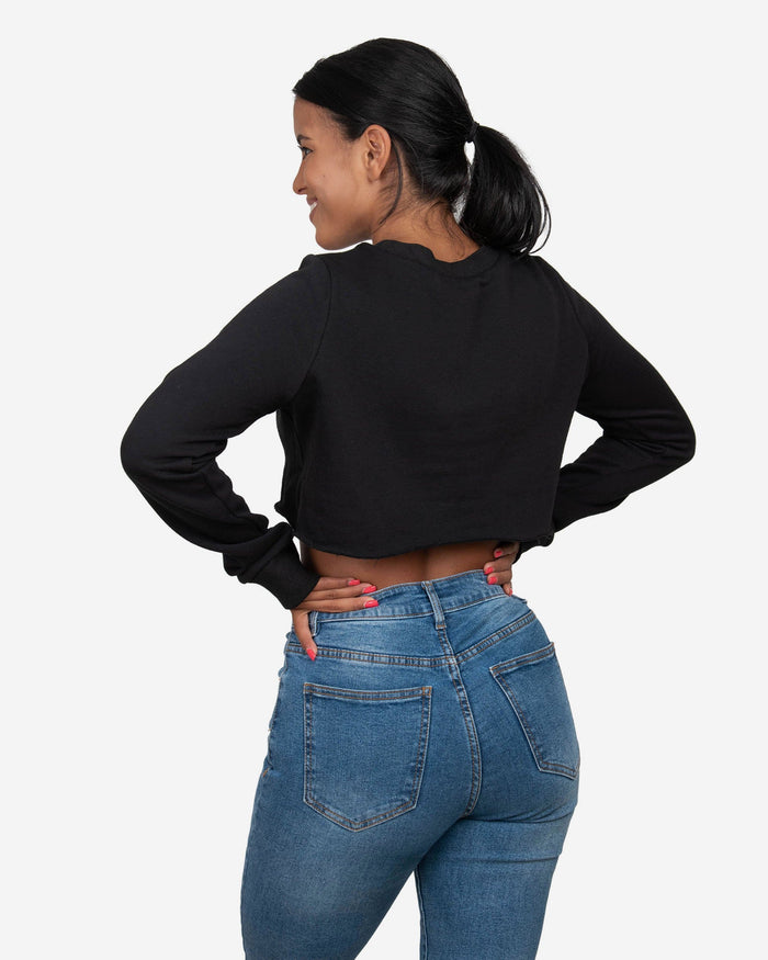 Las Vegas Raiders Womens Cropped Team Crewneck FOCO - FOCO.com