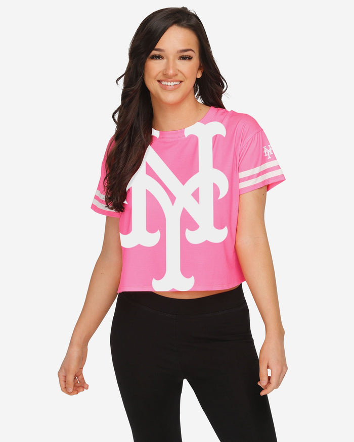 New York Mets Womens Highlights Crop Top FOCO S - FOCO.com