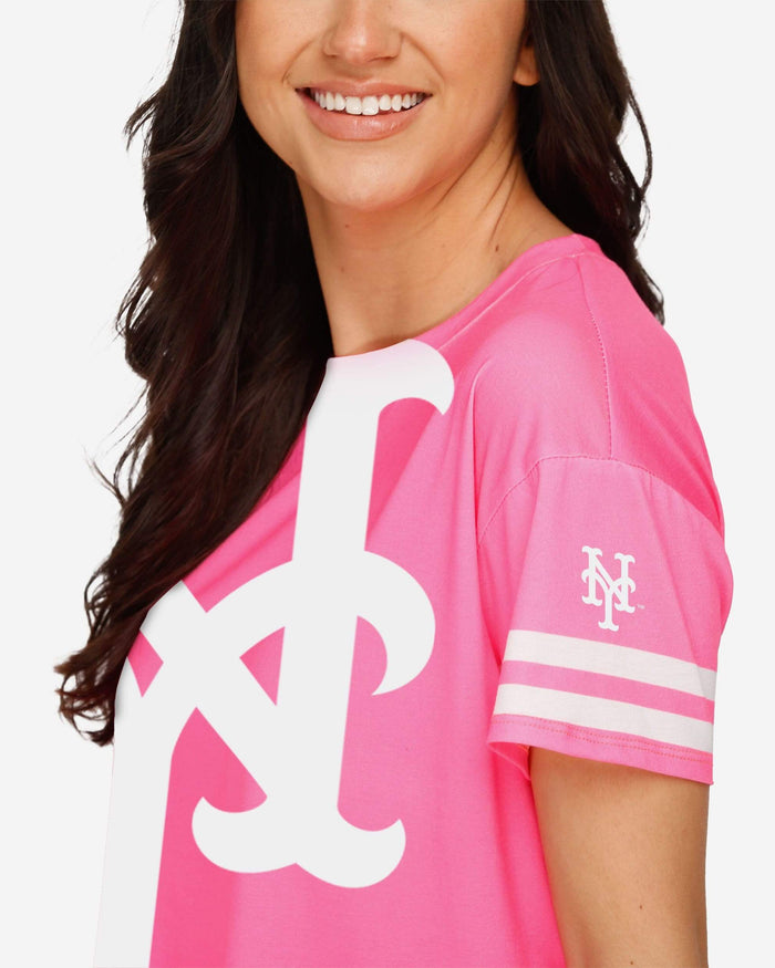 New York Mets Womens Highlights Crop Top FOCO - FOCO.com