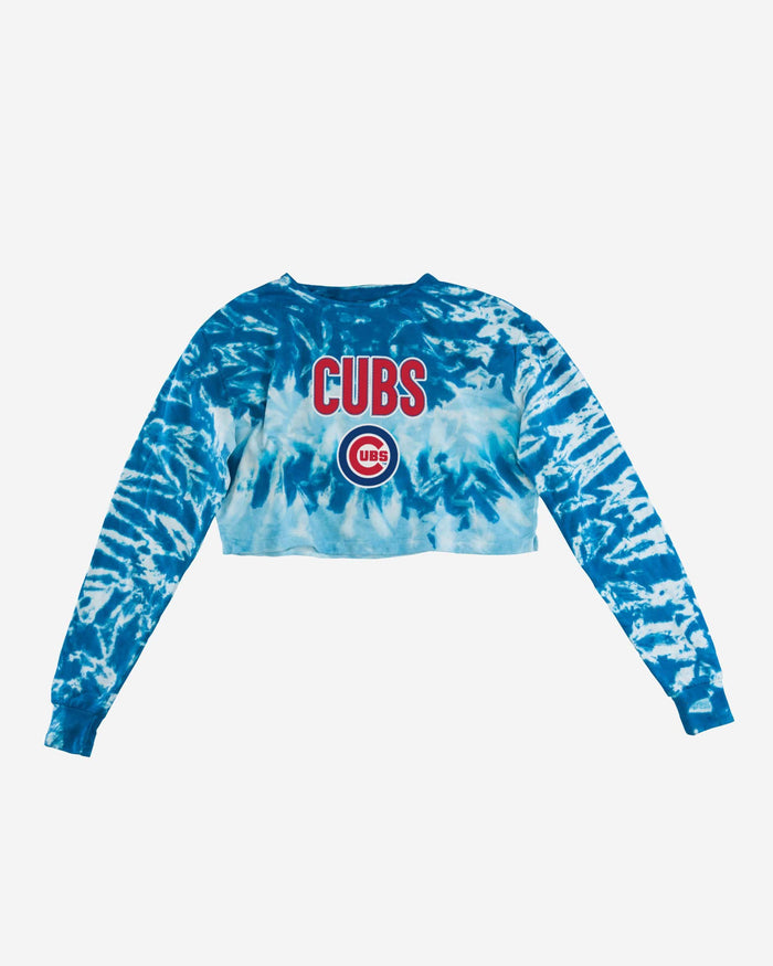 Chicago Cubs Womens Tie-Dye Rush Cropped Sweater FOCO