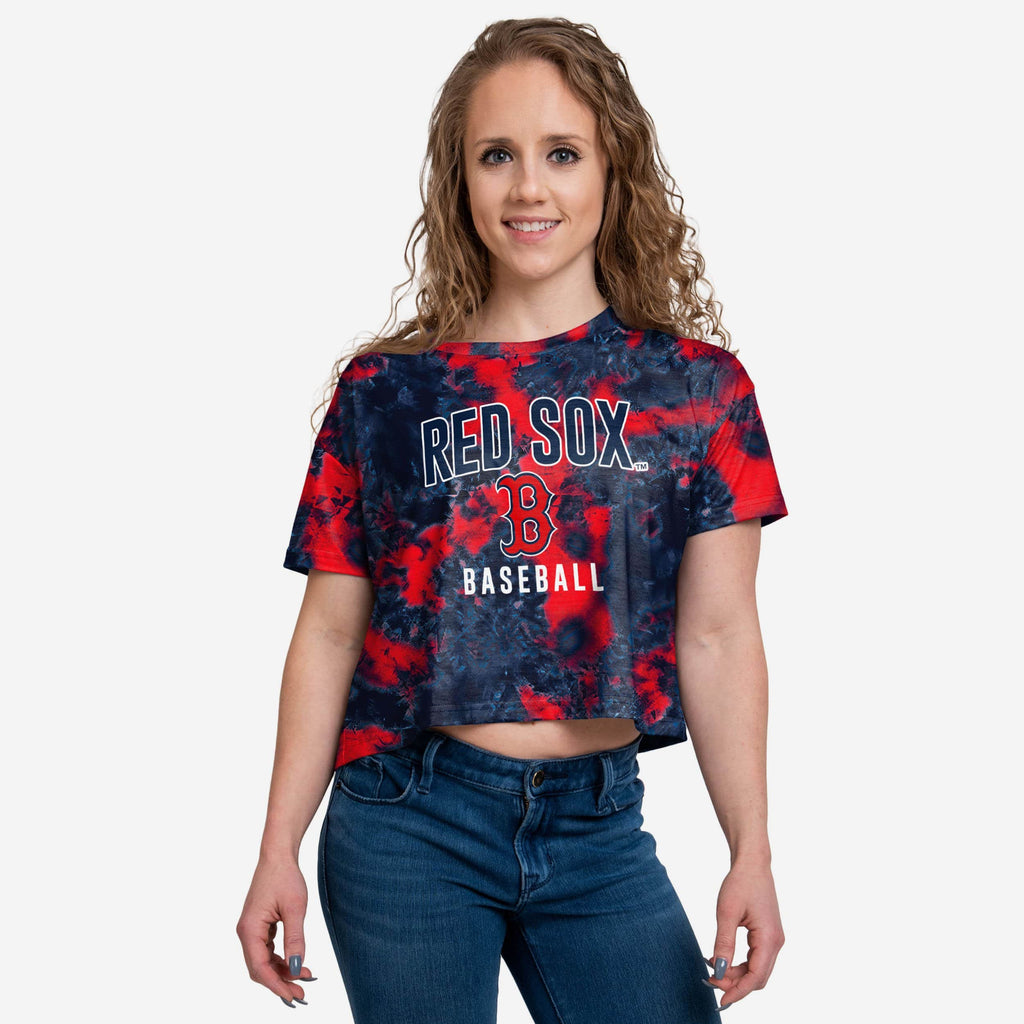 Boston Red Sox Womens To Tie-Dye For Crop Top FOCO S - FOCO.com