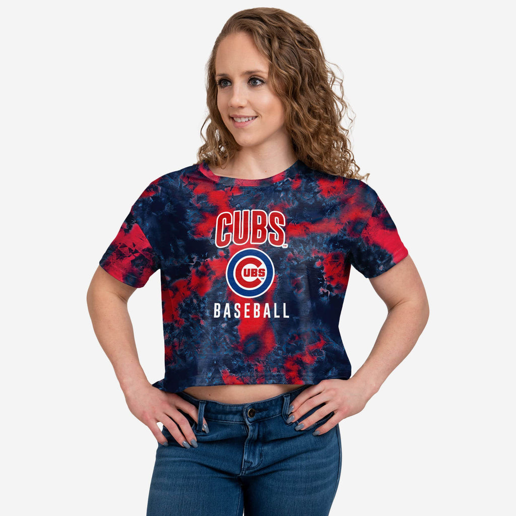 Chicago Cubs Womens To Tie-Dye For Crop Top FOCO S - FOCO.com
