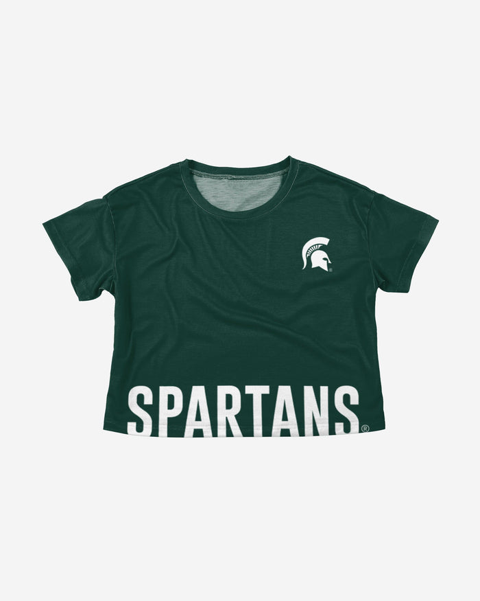 Michigan State Spartans Womens Bottom Line Crop Top FOCO - FOCO.com