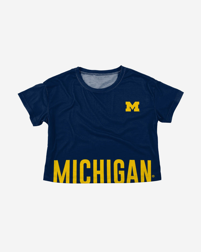 Michigan Wolverines Womens Bottom Line Crop Top FOCO - FOCO.com