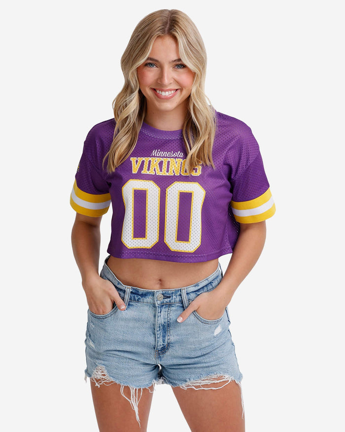 Minnesota Vikings Womens Gameday Mesh Crop Top FOCO S - FOCO.com