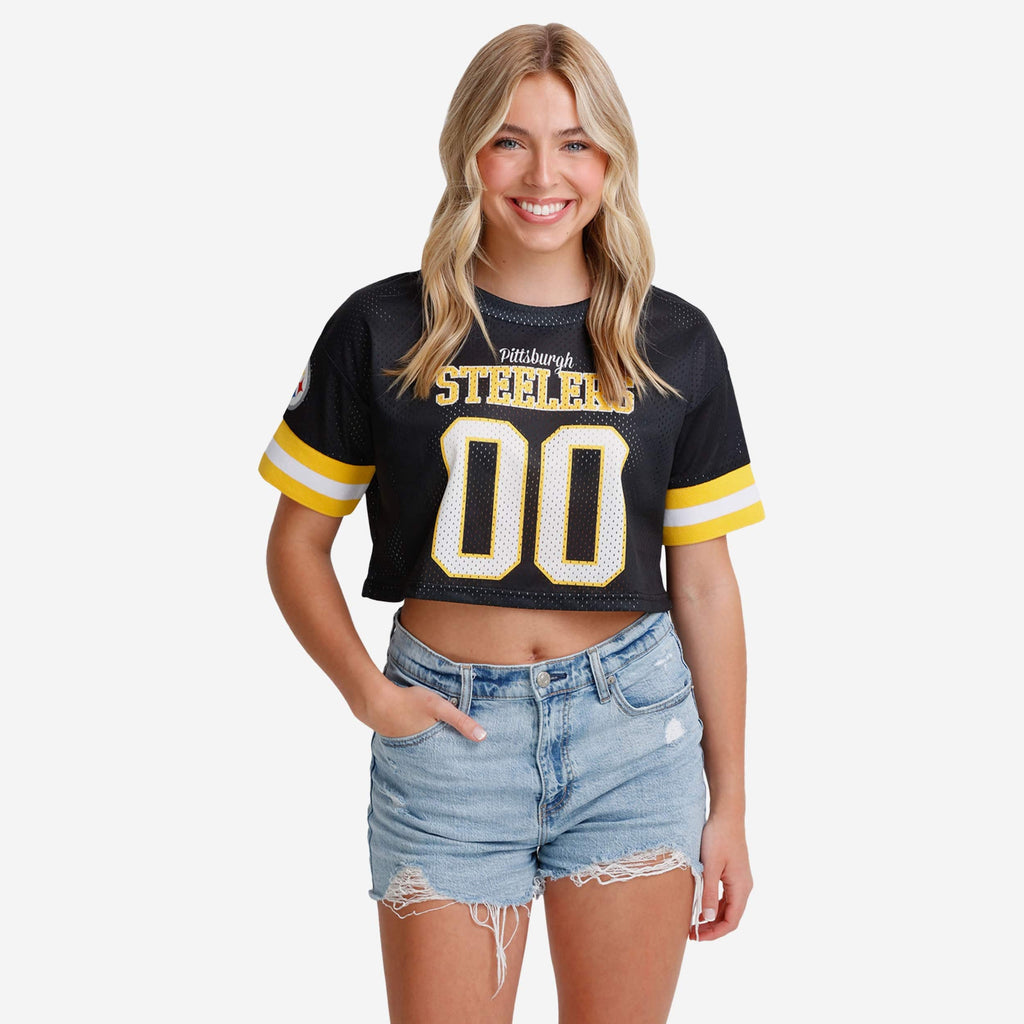 Pittsburgh Steelers Womens Gameday Mesh Crop Top FOCO S - FOCO.com