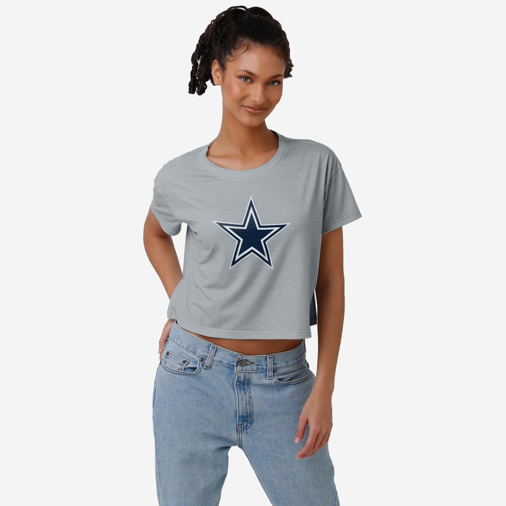 Dallas Cowboys Womens Alternate Team Color Crop Top FOCO S - FOCO.com