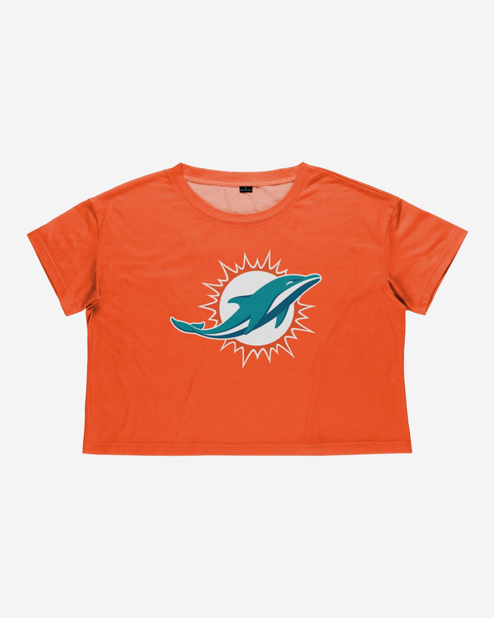 Miami Dolphins Womens Alternate Team Color Crop Top FOCO - FOCO.com
