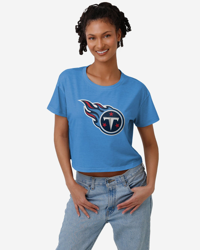 Tennessee Titans Womens Alternate Team Color Crop Top FOCO S - FOCO.com