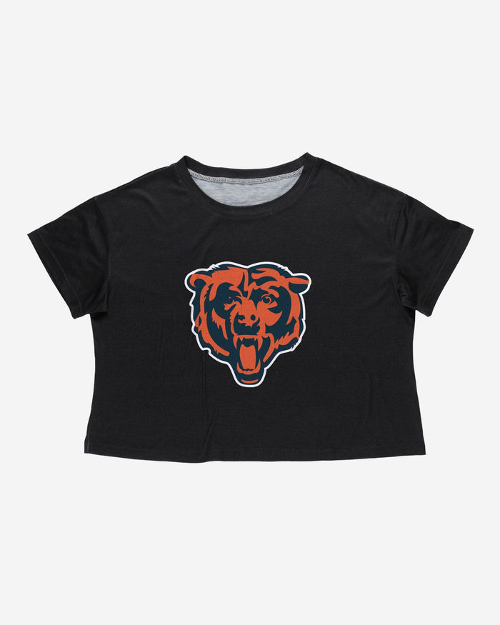 Chicago Bears Womens Black Big Logo Crop Top FOCO - FOCO.com