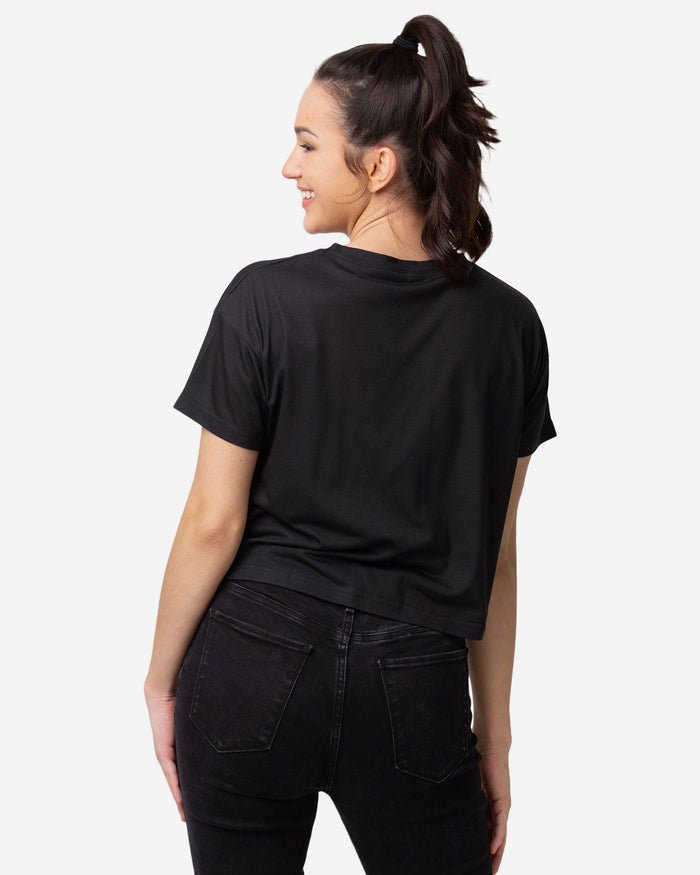 San Francisco 49ers Womens Black Big Logo Crop Top FOCO - FOCO.com