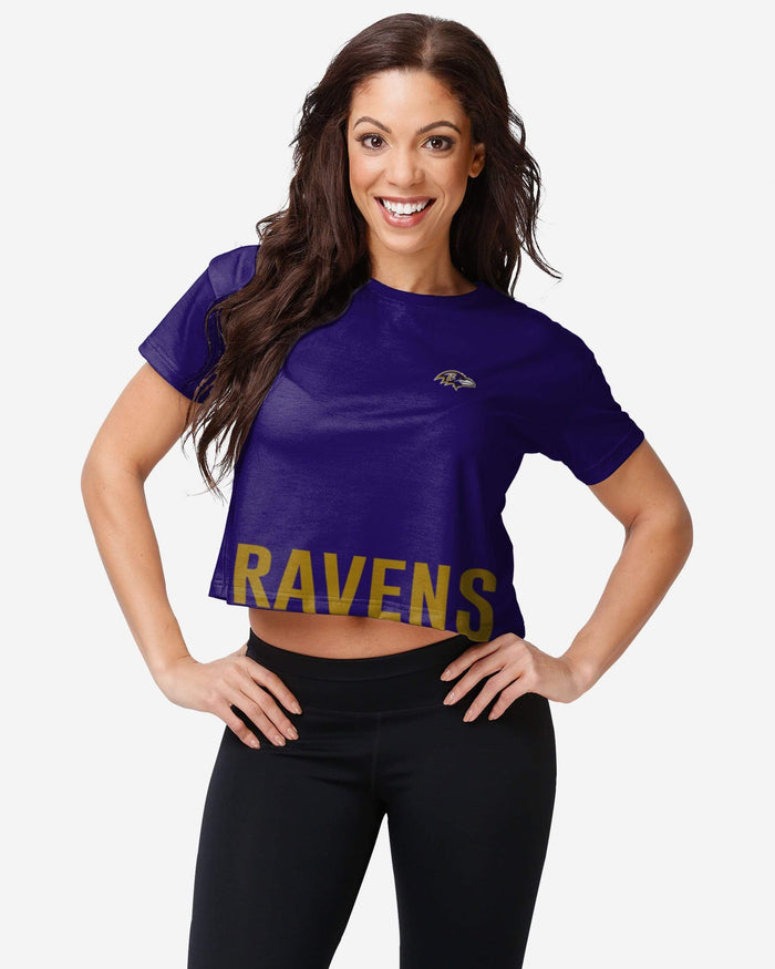 Baltimore Ravens Womens Bottom Line Crop Top FOCO S - FOCO.com