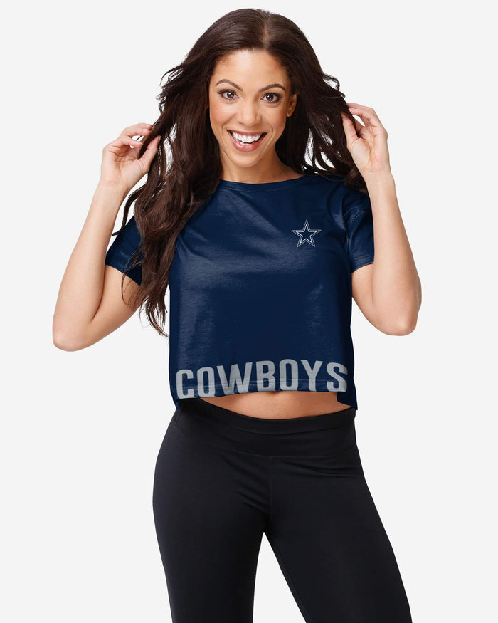 Dallas Cowboys Womens Bottom Line Crop Top FOCO S - FOCO.com