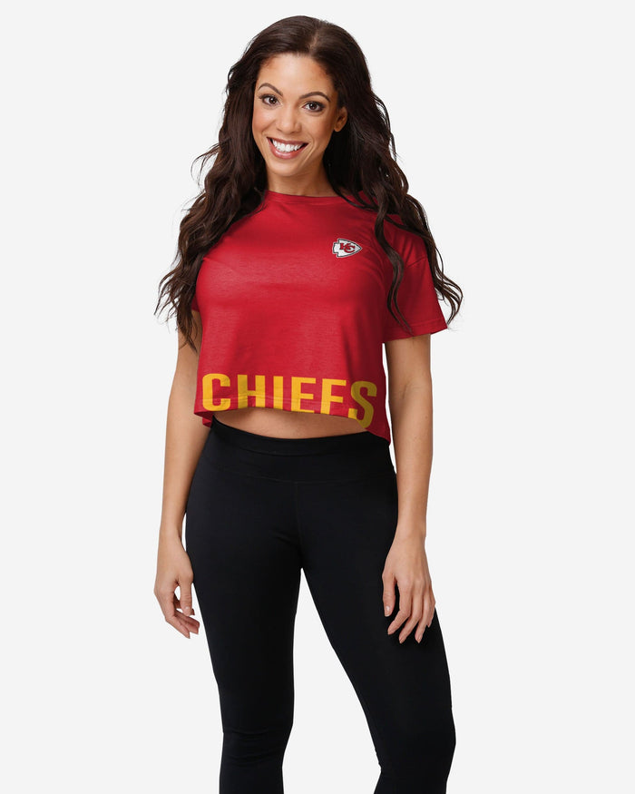 Kansas City Chiefs Womens Bottom Line Crop Top FOCO S - FOCO.com
