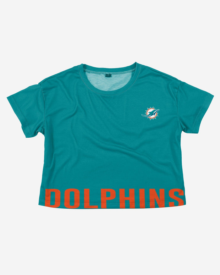 Miami Dolphins Womens Bottom Line Crop Top FOCO - FOCO.com
