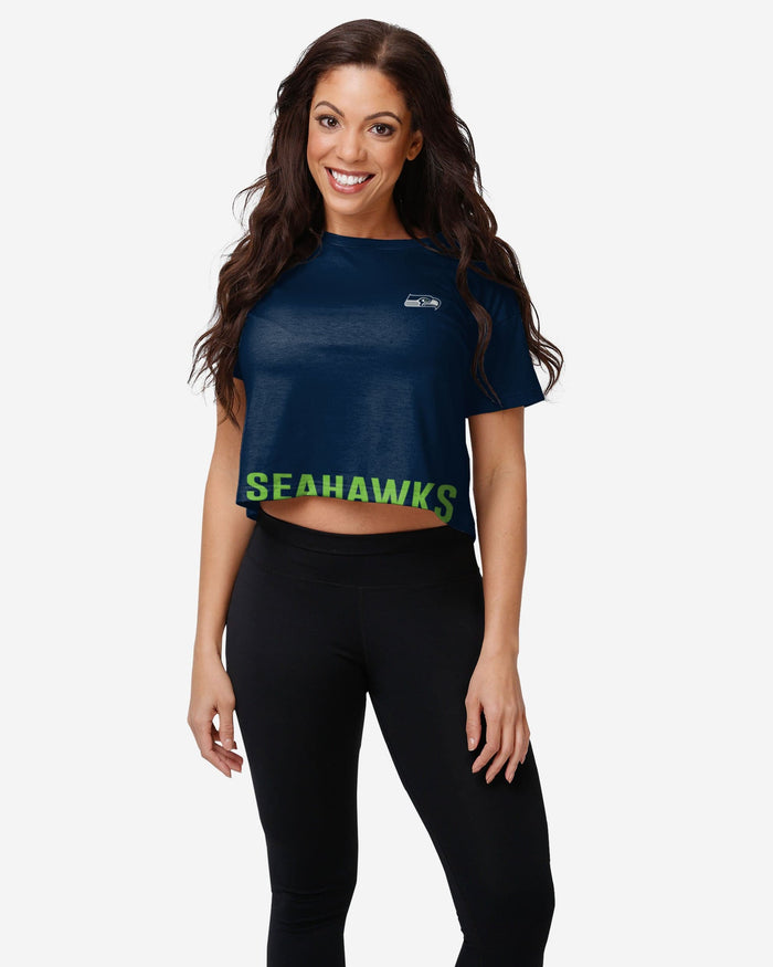 Seattle Seahawks Womens Bottom Line Crop Top FOCO S - FOCO.com